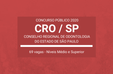 Concurso Público CRO / SP – 2020: vagas de Níveis Médio e Superior