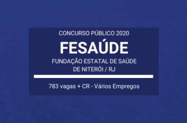 Aberto Concurso Público da FeSaúde – Fundação Estatal de Saúde de Niterói / RJ – 2020