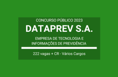 Publicado Edital Concurso com 222 vagas e CR da DATAPREV 2023
