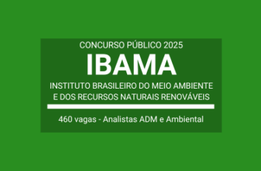 Publicado Edital Concurso IBAMA 2025: Analista Administrativo e Analista Ambiental