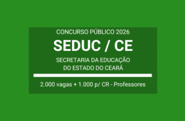 Concurso SEDUC / CE – 2026: edital publicado para Professores